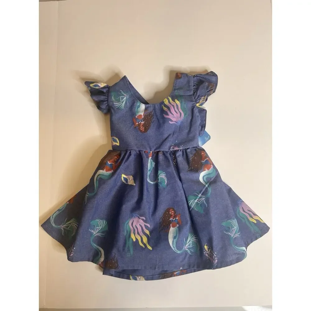 NWT Size 12M Disney Princess Little Mermaid Ariel Blue Dress , Baby Girls